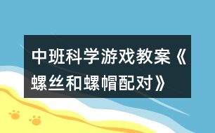 中班科學游戲教案《螺絲和螺帽配對》