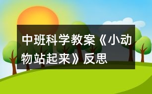 中班科學教案《小動物站起來》反思