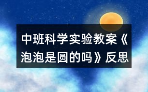 中班科學實驗教案《泡泡是圓的嗎》反思