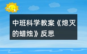 中班科學(xué)教案《熄滅的蠟燭》反思