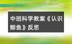 中班科學(xué)教案《認(rèn)識鯽魚》反思