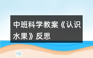 中班科學教案《認識水果》反思