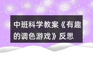 中班科學(xué)教案《有趣的調(diào)色游戲》反思