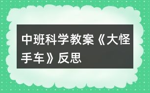 中班科學(xué)教案《大怪手車(chē)》反思