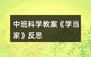 中班科學(xué)教案《學(xué)當(dāng)家》反思