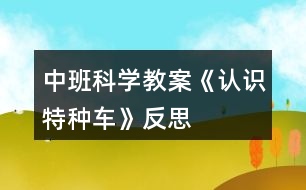 中班科學(xué)教案《認(rèn)識(shí)特種車(chē)》反思