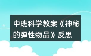 中班科學(xué)教案《神秘的彈性物品》反思