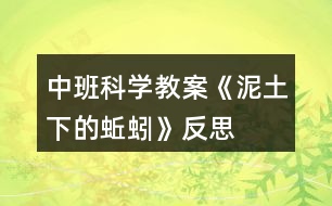 中班科學(xué)教案《泥土下的蚯蚓》反思