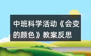 中班科學活動《會變的顏色》教案反思