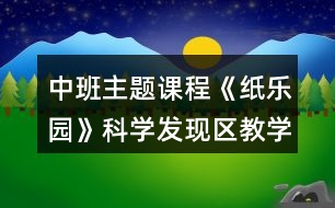 中班主題課程《紙樂園》科學(xué)發(fā)現(xiàn)區(qū)教學(xué)設(shè)計