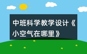 中班科學(xué)教學(xué)設(shè)計《小空氣在哪里》