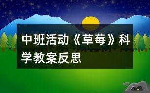 中班活動《草莓》科學教案反思