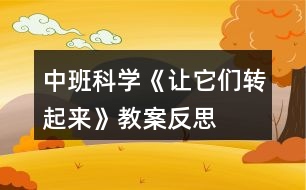 中班科學《讓它們轉起來》教案反思