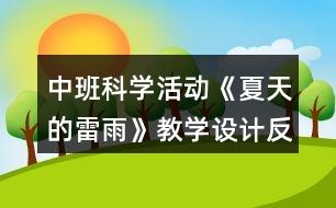 中班科學(xué)活動《夏天的雷雨》教學(xué)設(shè)計(jì)反思