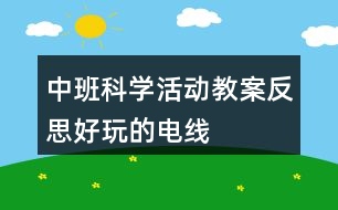 中班科學(xué)活動教案反思“好玩的電線”