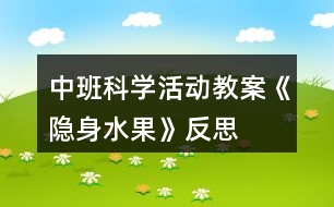 中班科學(xué)活動(dòng)教案《隱身水果》反思