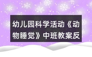 幼兒園科學活動《動物睡覺》中班教案反思