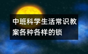 中班科學(xué)生活常識教案：各種各樣的鎖