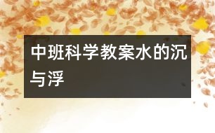 中班科學教案：水的沉與浮