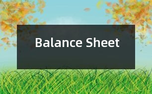 Balance Sheet