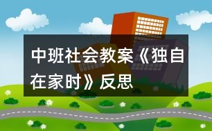 中班社會(huì)教案《獨(dú)自在家時(shí)》反思