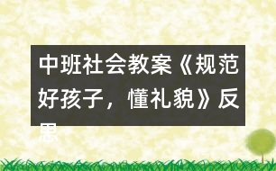 中班社會教案《規(guī)范好孩子，懂禮貌》反思