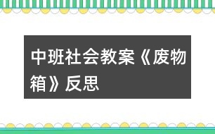 中班社會教案《廢物箱》反思