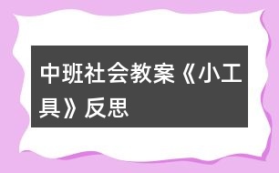 中班社會教案《小工具》反思