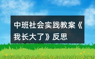 中班社會(huì)實(shí)踐教案《我長(zhǎng)大了》反思