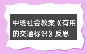 中班社會教案《有用的交通標識》反思