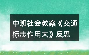 中班社會(huì)教案《交通標(biāo)志作用大》反思