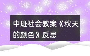 中班社會教案《秋天的顏色》反思