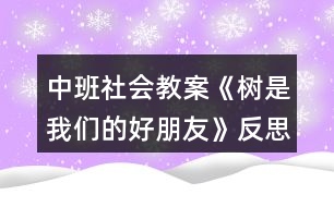 中班社會(huì)教案《樹(shù)是我們的好朋友》反思