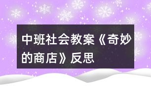 中班社會教案《奇妙的商店》反思