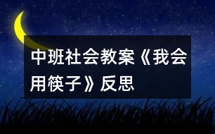 中班社會教案《我會用筷子》反思