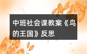 中班社會(huì)課教案《鳥(niǎo)的王國(guó)》反思