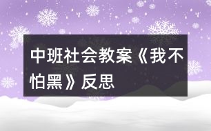 中班社會(huì)教案《我不怕黑》反思