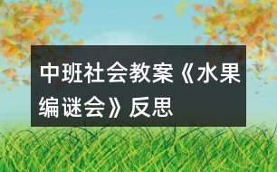 中班社會教案《水果編謎會》反思