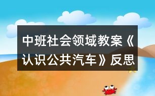 中班社會領域教案《認識公共汽車》反思