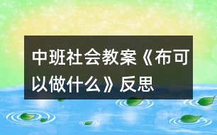 中班社會(huì)教案《布可以做什么》反思