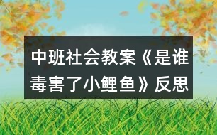 中班社會教案《是誰毒害了小鯉魚》反思