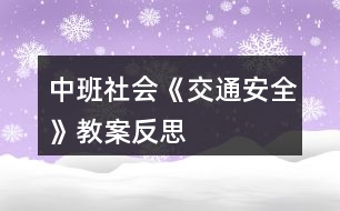 中班社會(huì)《交通安全》教案反思