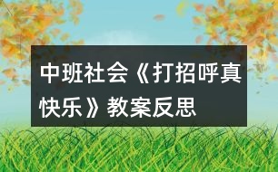 中班社會(huì)《打招呼真快樂(lè)》教案反思