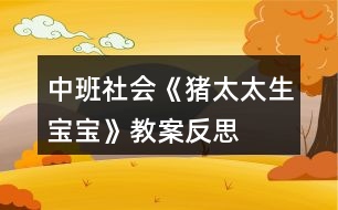 中班社會(huì)《豬太太生寶寶》教案反思