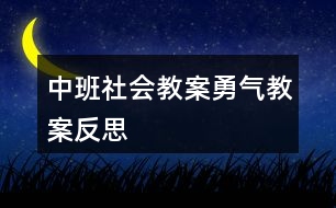 中班社會(huì)教案勇氣教案反思