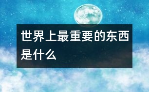 世界上最重要的東西是什么