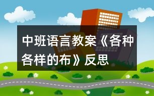 中班語(yǔ)言教案《各種各樣的布》反思