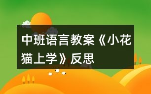 中班語(yǔ)言教案《小花貓上學(xué)》反思