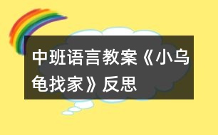 中班語言教案《小烏龜找家》反思