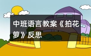 中班語(yǔ)言教案《拍花籮》反思